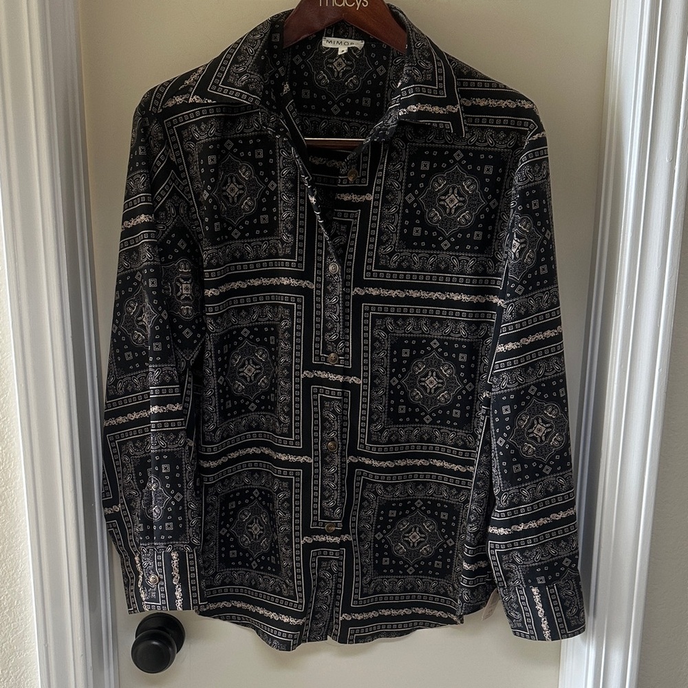 Mimosa Black and Cream Women's Button down